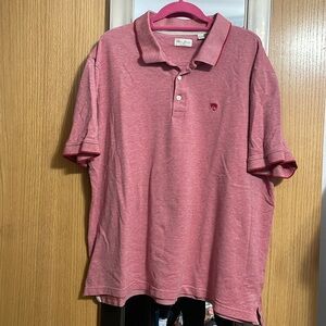Palm Beach 2XL Classic Fit Vermillion Red and white 3 button golf polo shirt